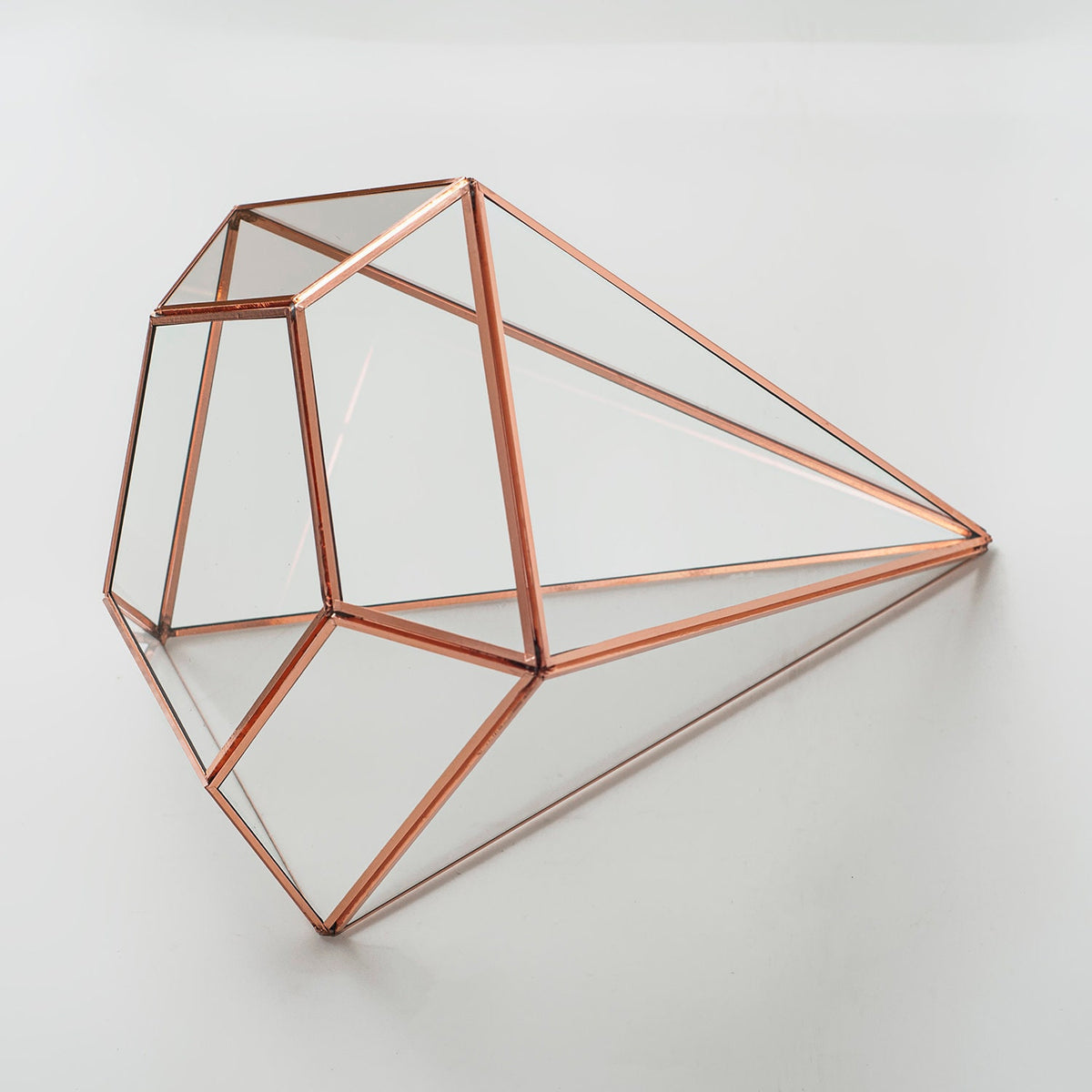 10x8x8" Copper Rose Terrarium Containers Geometric Glass Large Plants Door Garden Succulents Wedding Decor Christmas Gift El Crea Designs