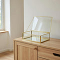 12x8x3" Display Case Glass Photo Box Brass Gold Card Customizable Personalizable Jewelry Wedding Bouquet Keepsake Organizer Christmas Gift