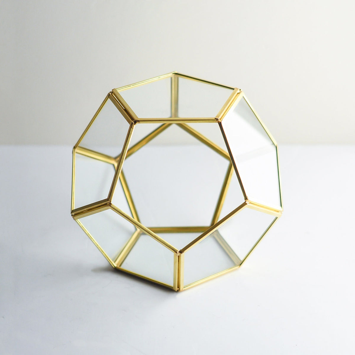 8.5x8.5x7" Brass Gold Terrarium Containers Geometric Glass Large Plants Door Garden Succulents Wedding Decor Christmas Gift El Crea Designs
