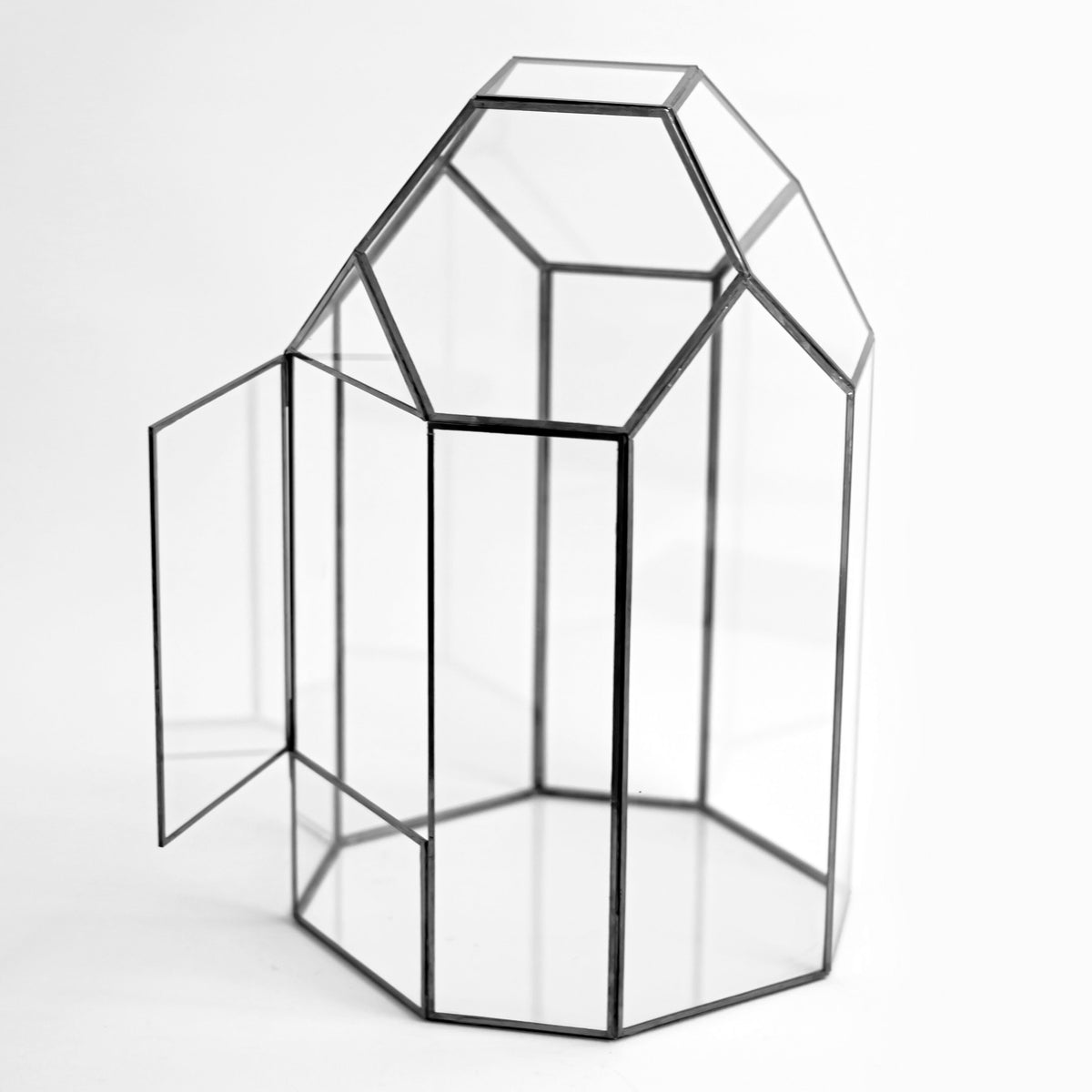 13x8x8" Black Terrarium Containers Geometric Glass Large For Plants Door Garden Succulents Wedding Decor Christmas Gift El Crea Designs