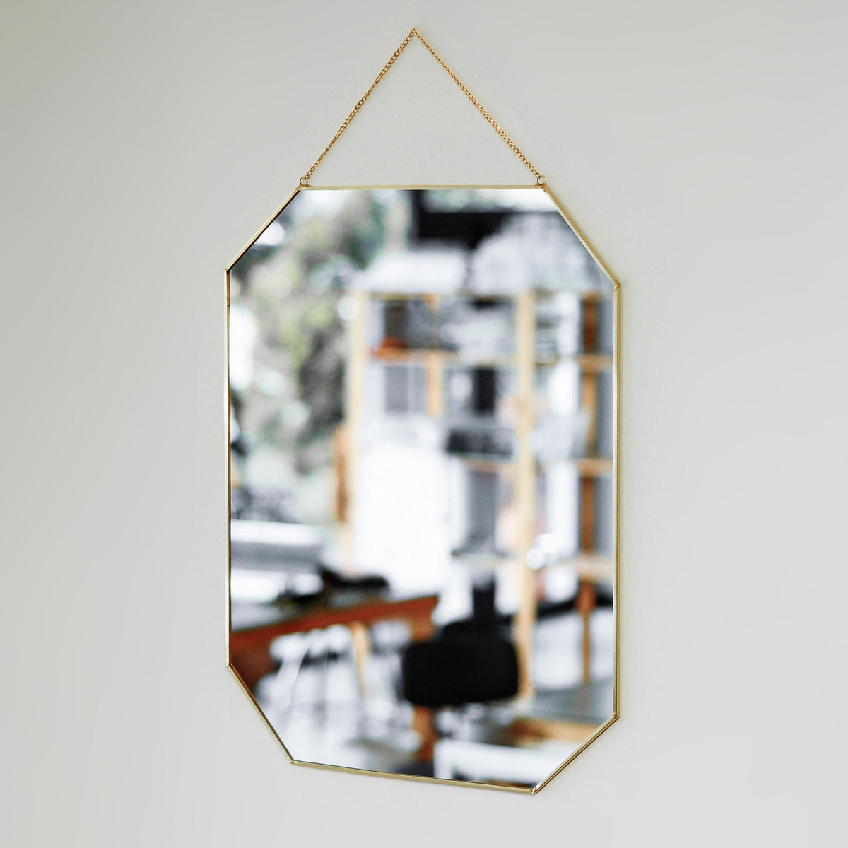 20x15" Brass Mirror Wall Hanging Bathroom Bohemian Decoration Nordic Style Makeup Gold With Decorative Wall Hanger