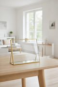 10x8" Floating Glass Frame Brass Desktop Photo Picture Double Tabletop Bilderrahmen Vertical Pretty Perfect For Pressed Flower Arrangement
