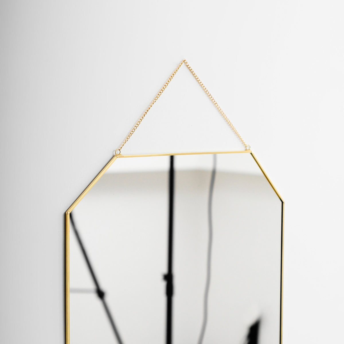 20x15" Brass Mirror Wall Hanging Bathroom Bohemian Decoration Nordic Style Makeup Gold With Decorative Wall Hanger