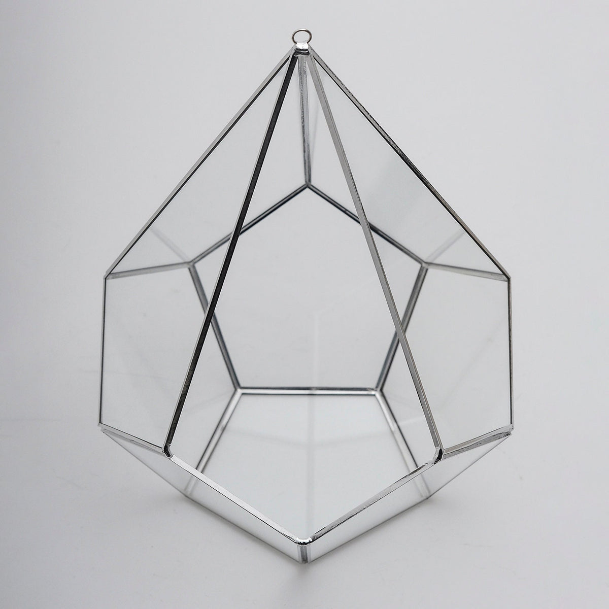 12x9x9" Silver Terrarium Containers Geometric Glass Large For Plants Garden Succulents Wedding Decor Christmas Gift El Crea Designs