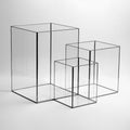 Candle Holder Glass Black Wedding Decor Christmas Gift 3 Pc