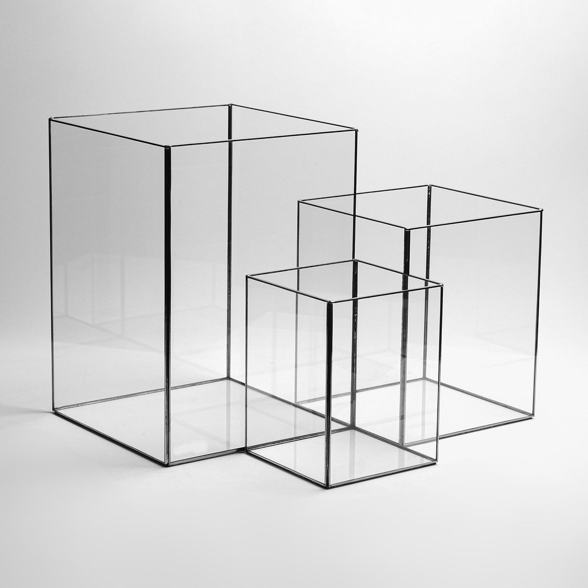 Candle Holder Glass Black Wedding Decor Christmas Gift 3 Pc