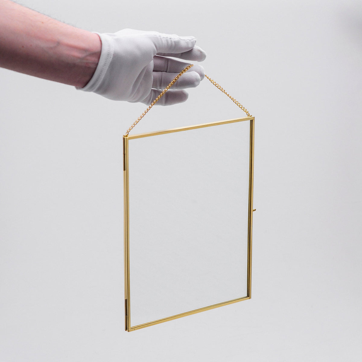 10x8” Floating Glass Frame Brass Gold Wall Hanging Photo Picture Double Bilderrahmen Vertical Pretty Perfect For Pressed Flower Arrangement