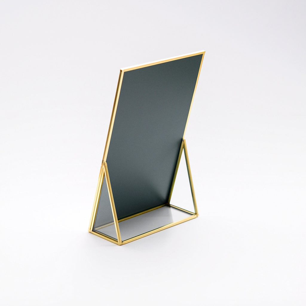10x6" Makeup Mirror Desktop Brass Vanity Gold Tabletop