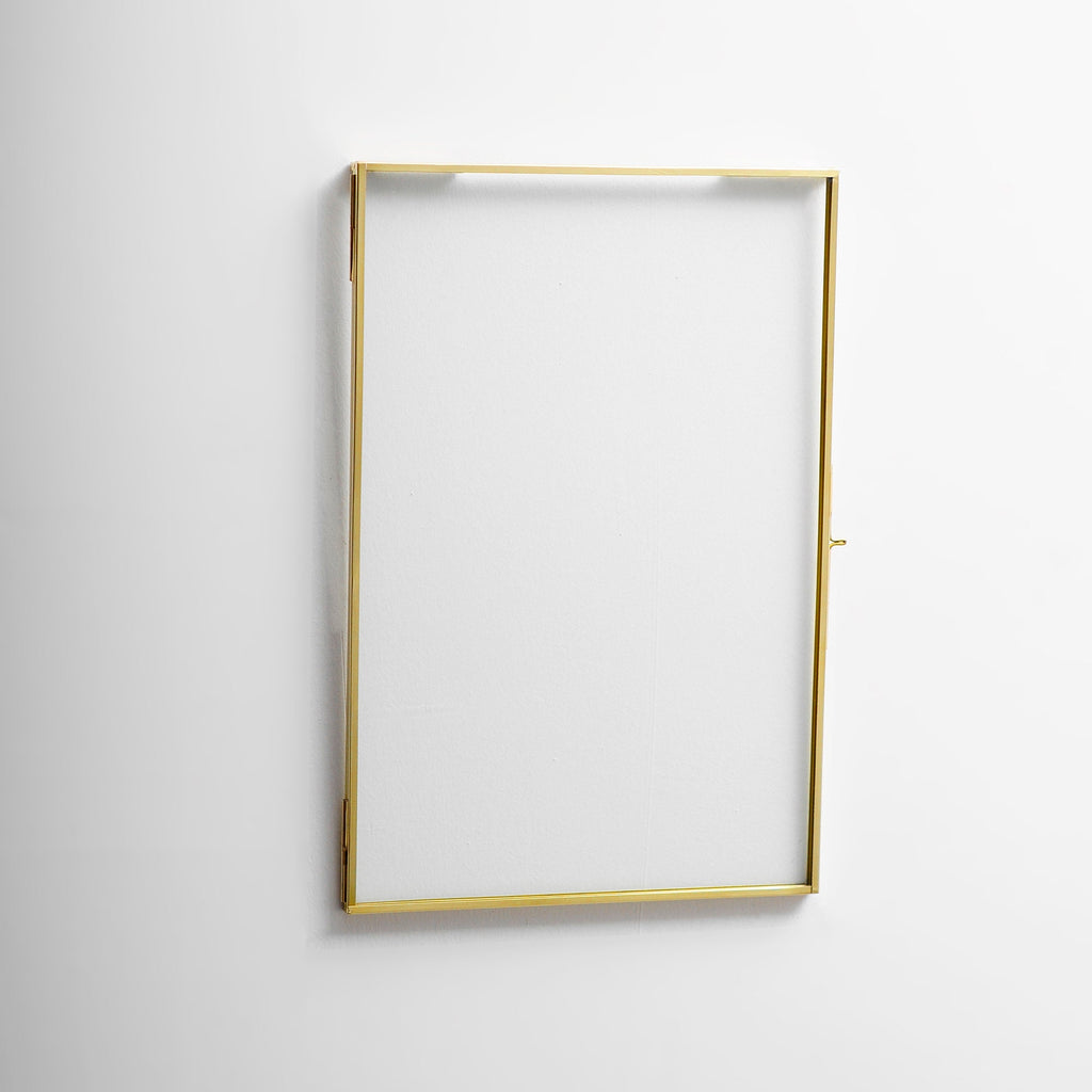 Floating Glass Frame Brass Gold Wall Hanging Photo Picture Double Bilderrahmen Vertical Pretty Perfect For Pressed Flower Arrangement