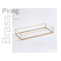 14x6x2” Wedding Tray Makeup Organizer Glass Brass Gold