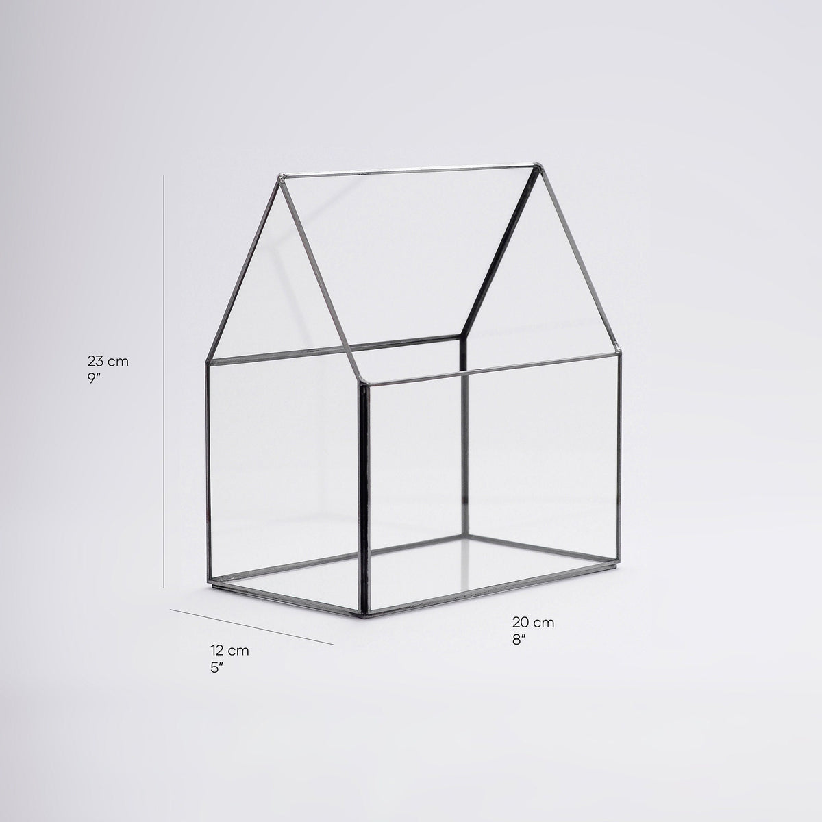 9x8x5" Black Terrarium Containers Geometric Glass Large For Plants Door Garden Succulents Wedding Decor Christmas Gift El Crea Designs