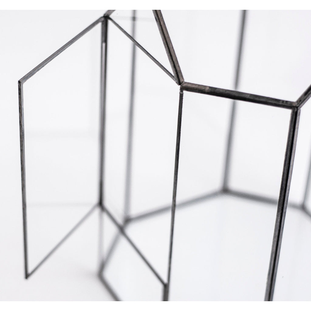 13x8x8" Black Terrarium Containers Geometric Glass Large For Plants Door Garden Succulents Wedding Decor Christmas Gift El Crea Designs