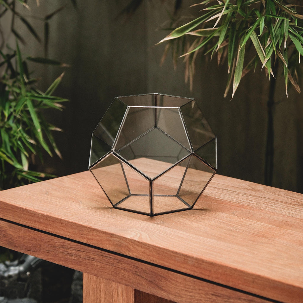 8x8x7" Black Terrarium Containers Geometric Glass Large For Plants Door Garden Succulents Wedding Decor Christmas Gift El Crea Designs