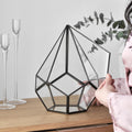 Glass Terrarium | Geometric | Large | Wedding Centerpiece | Card Box | Table Decor | Modern Vase | Container | Black Anthracite