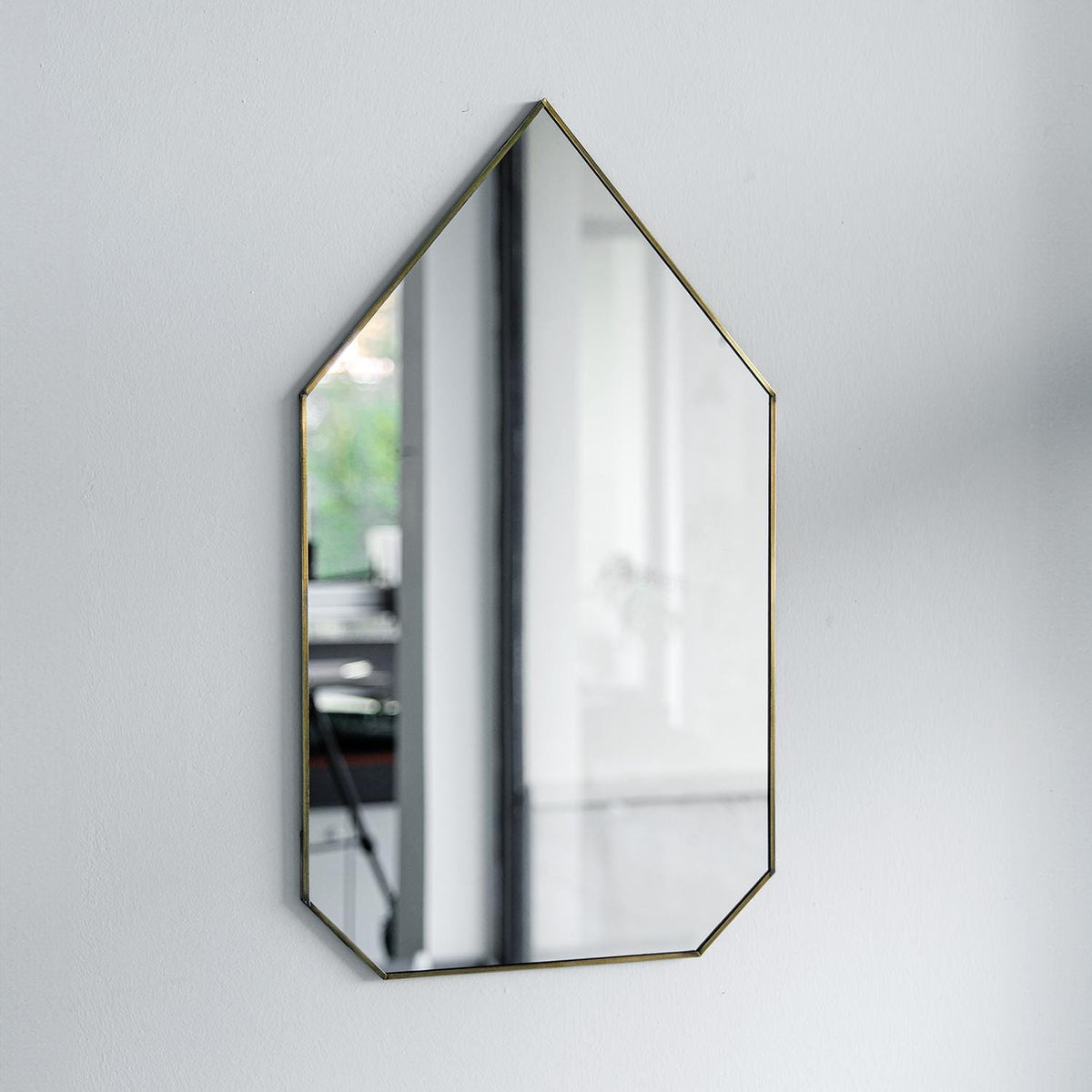 19.5 x 11.8 inch Antique Brass Mirror Wall Hanging  Mounted Makeup Christmas Gift