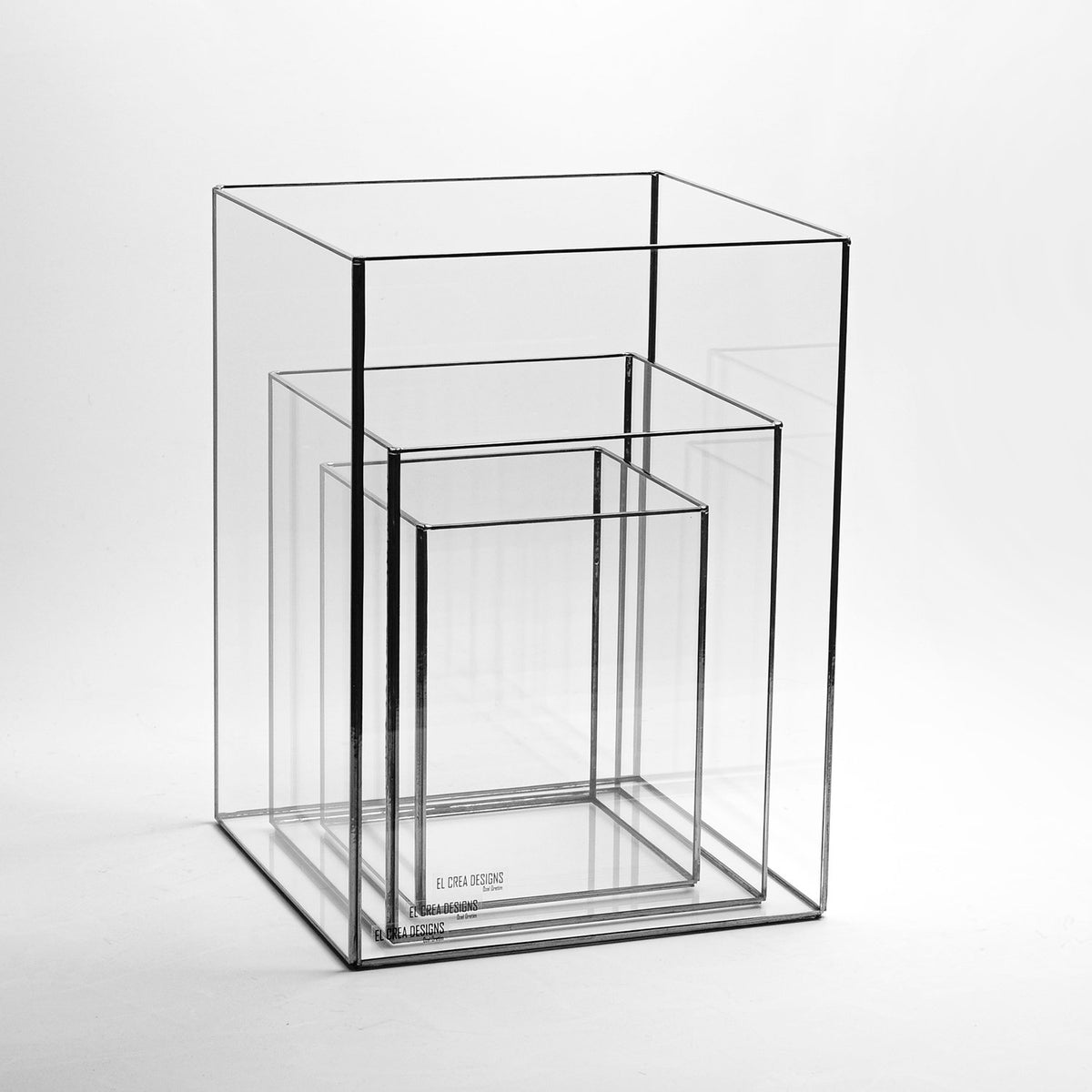 Candle Holder Glass Black Wedding Decor Christmas Gift 3 Pc