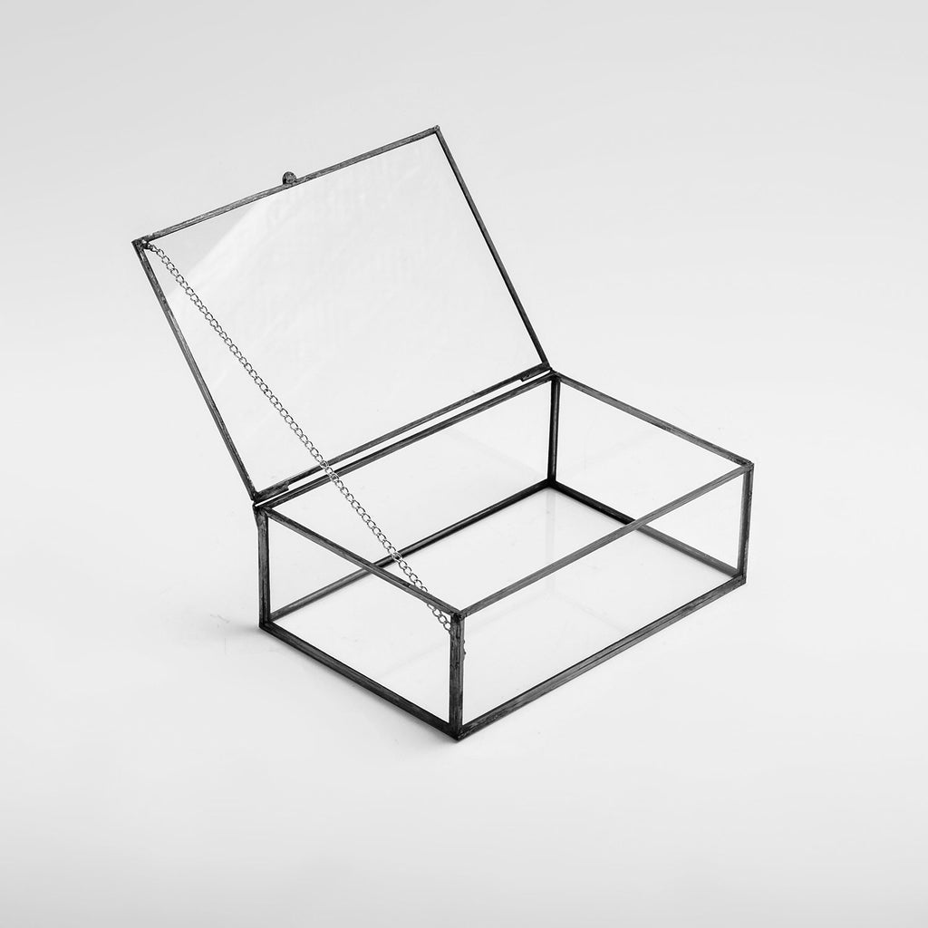 Ring Jewelry Accessories Box Glass Black 6x4x2" Christmas Gift
