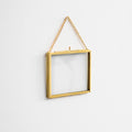 4x3" Floating Glass Frame Brass Gold Wall Hanging Photo Picture Double Bilderrahmen Horizontal Pretty Perfect For Pressed Flower Arrangement