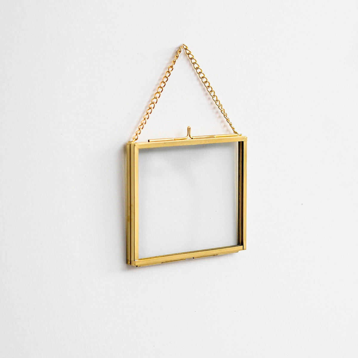 4x3" Floating Glass Frame Brass Gold Wall Hanging Photo Picture Double Bilderrahmen Horizontal Pretty Perfect For Pressed Flower Arrangement