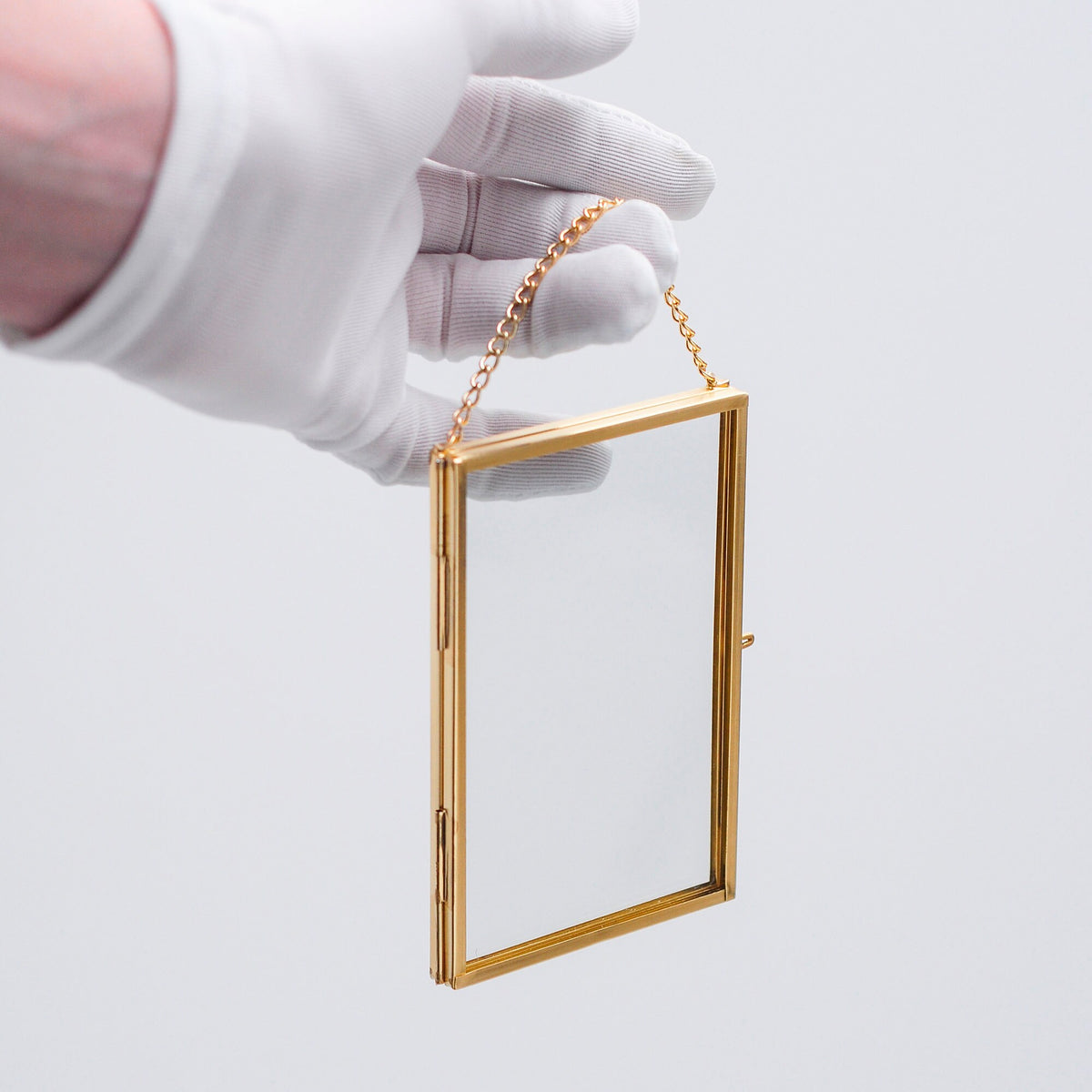 5x3” Floating Glass Frame Brass Gold Wall Hanging Photo Picture Double Bilderrahmen Vertical Pretty Perfect For Pressed Flower Arrangement
