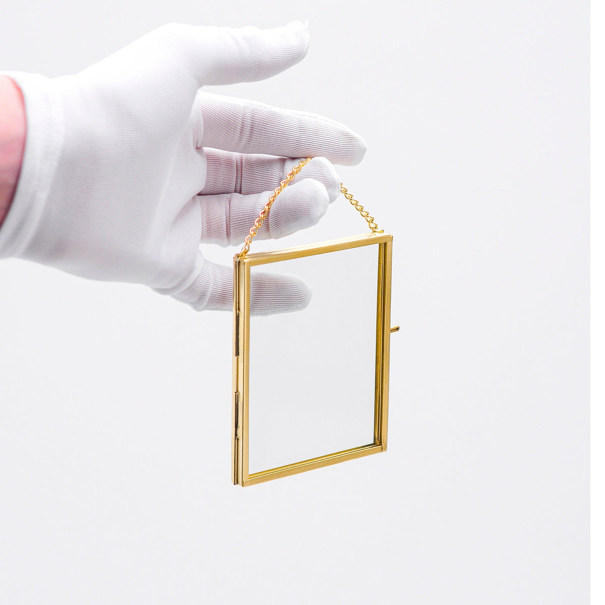 4x3" Floating Glass Frame Brass Gold Wall Hanging Photo Picture Double Bilderrahmen Vertical Pretty Perfect For Pressed Flower Arrangement