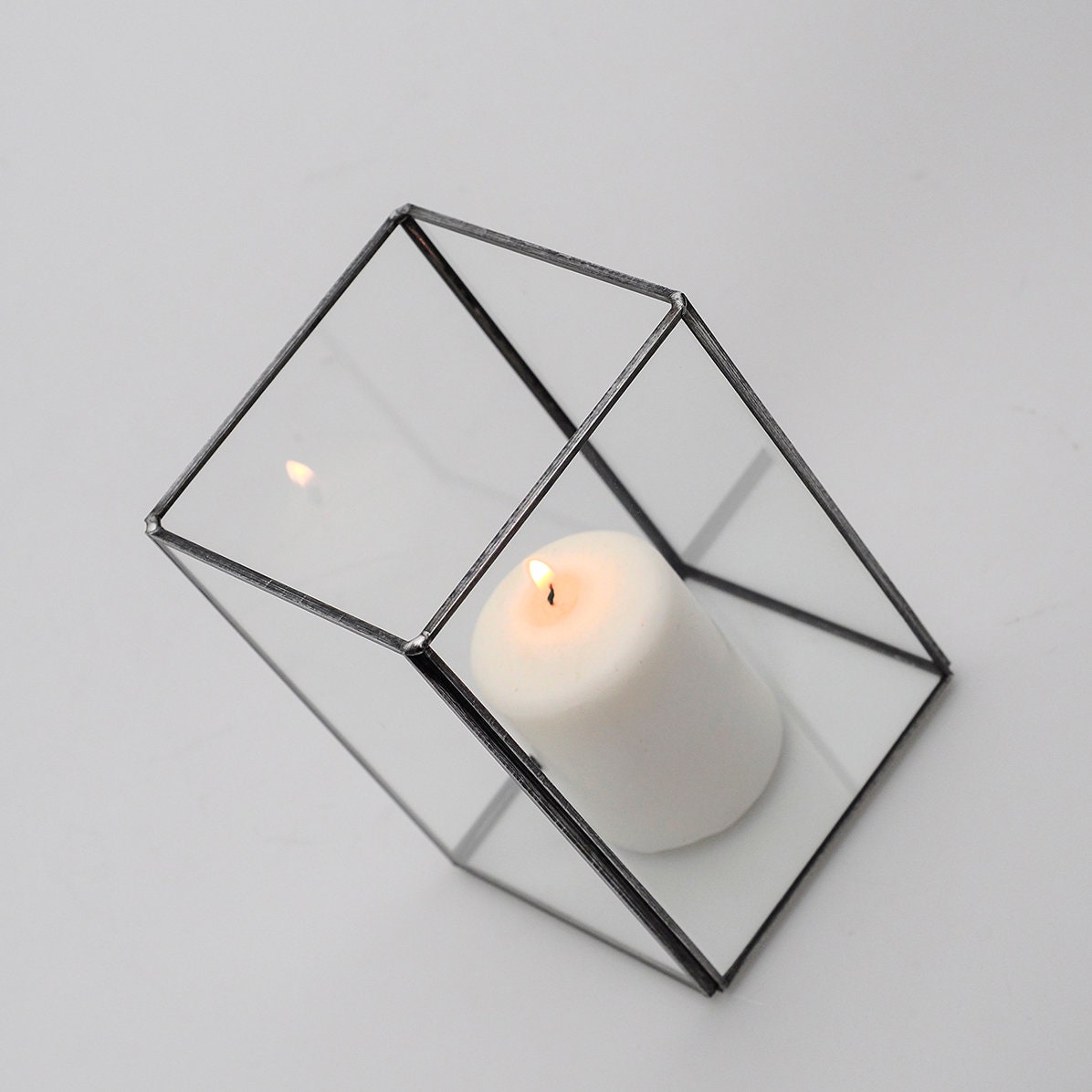 Candle Holder Glass Black Wedding Decor 4x4x6" Christmas Gift