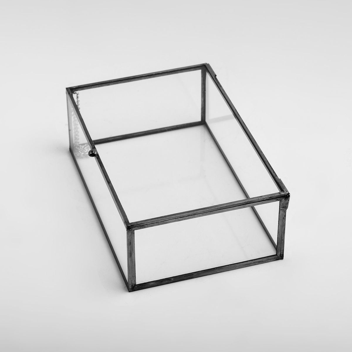 Ring Jewelry Accessories Box Glass Black 6x4x2" Christmas Gift