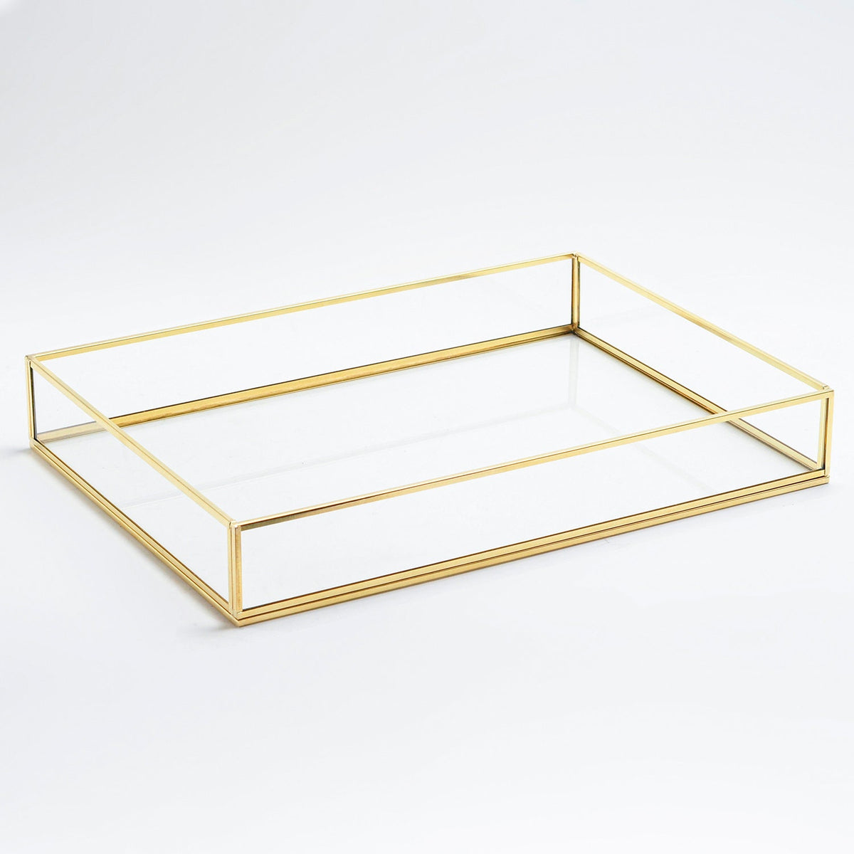 Jewelry Edc Serving Tray Glass Organizer Perfume Wedding Brass Gold Copper Silver Makeup Plateau Tablett Vassoio Bandeja Vanity Candle Gift