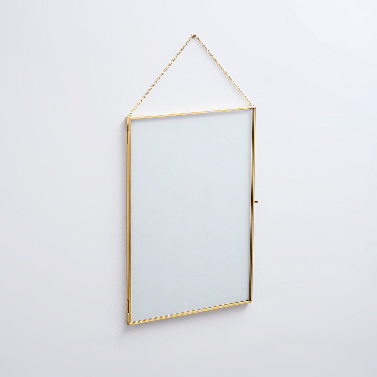 14x10" Floating Glass Frame Brass Gold Wall Hanging Photo Picture Double Bilderrahmen Vertical Pretty Perfect For Pressed Flower Arrangement