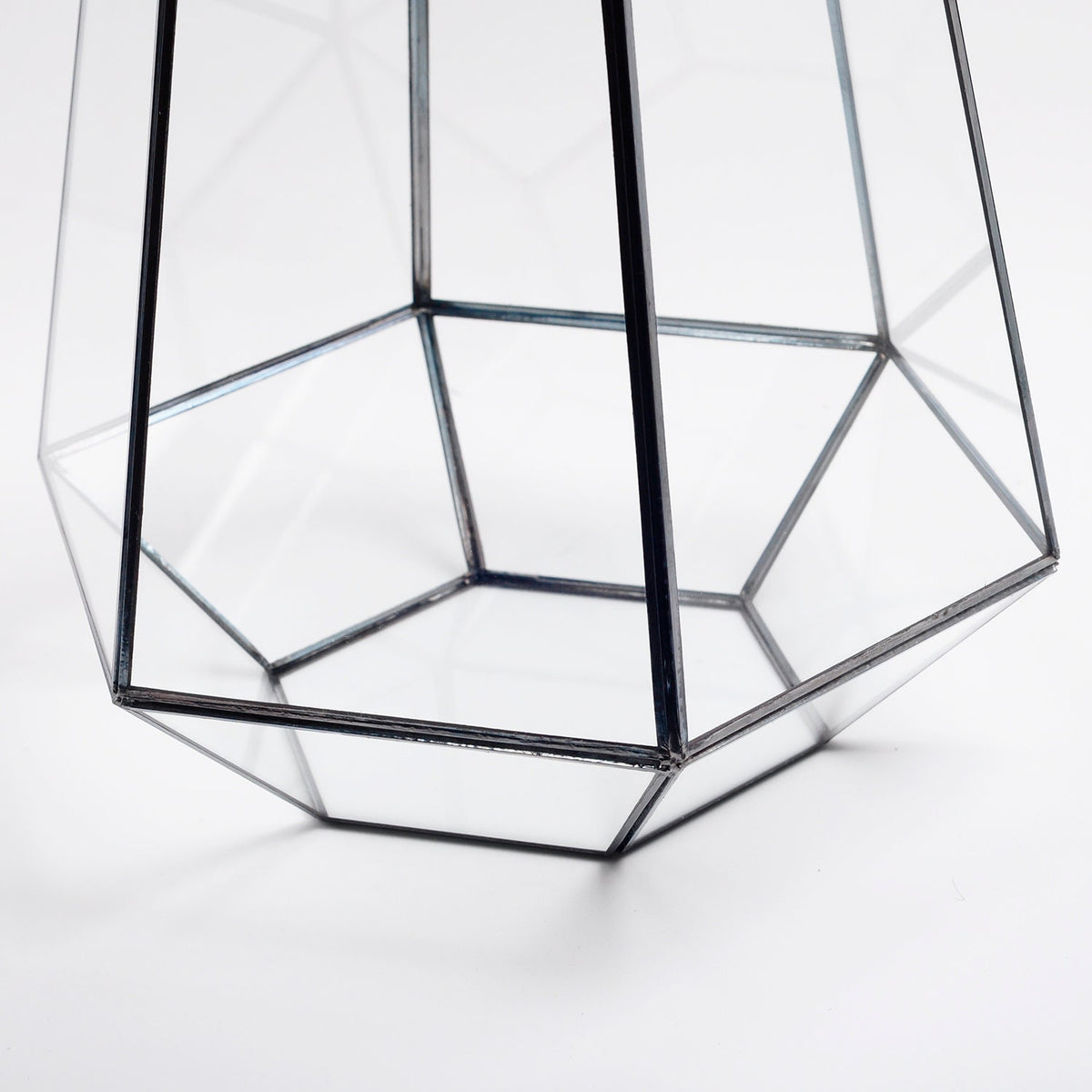 Vase Terrarium Geometric Wedding Containers Black Glass 13x10x10"