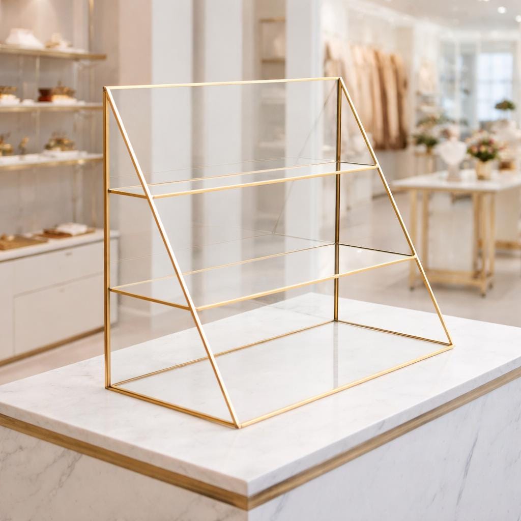 Pen Holder Makeup Jewelry Organizer Box Accessories Gold Brass Glass Wedding Keepsake Geometric Reception 18x16x8" Christmas Gift