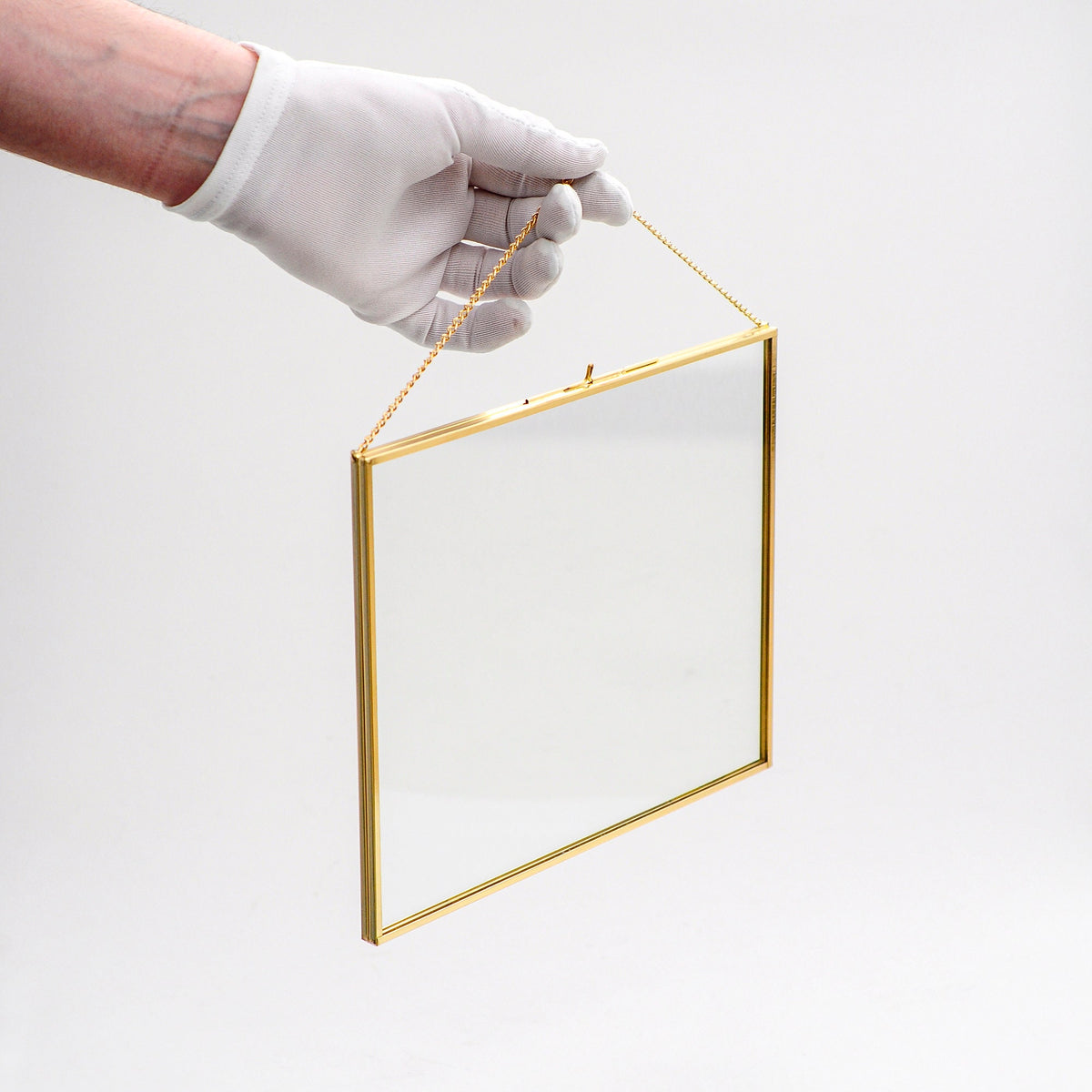 10x8" Floating Glass Frame Brass Gold Wall Hanging Photo Picture Double Bilderrahmen Horizontal Perfect For Pressed Flower Arrangement