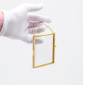 4x3" Floating Glass Frame Brass Gold Wall Hanging Photo Picture Double Bilderrahmen Vertical Pretty Perfect For Pressed Flower Arrangement