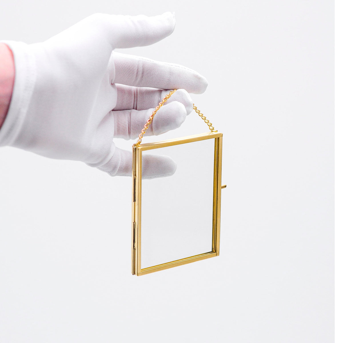 4x3" Floating Glass Frame Brass Gold Wall Hanging Photo Picture Double Bilderrahmen Vertical Pretty Perfect For Pressed Flower Arrangement
