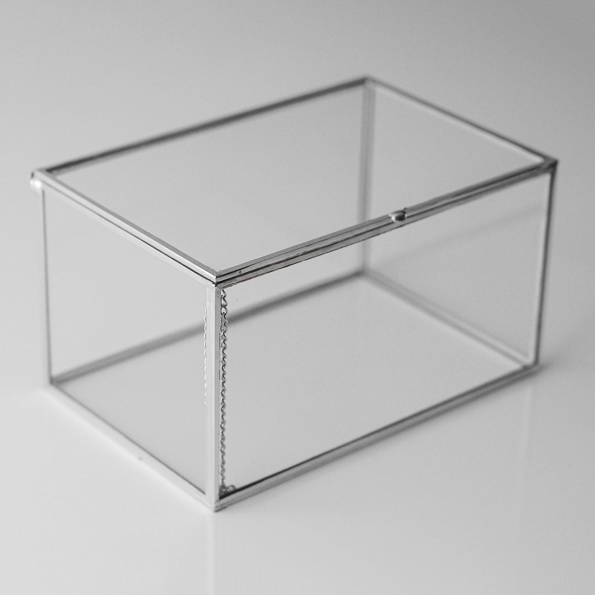 Ring Jewelry Accessories Box Glass Silver 6x4x3" Christmas Gift