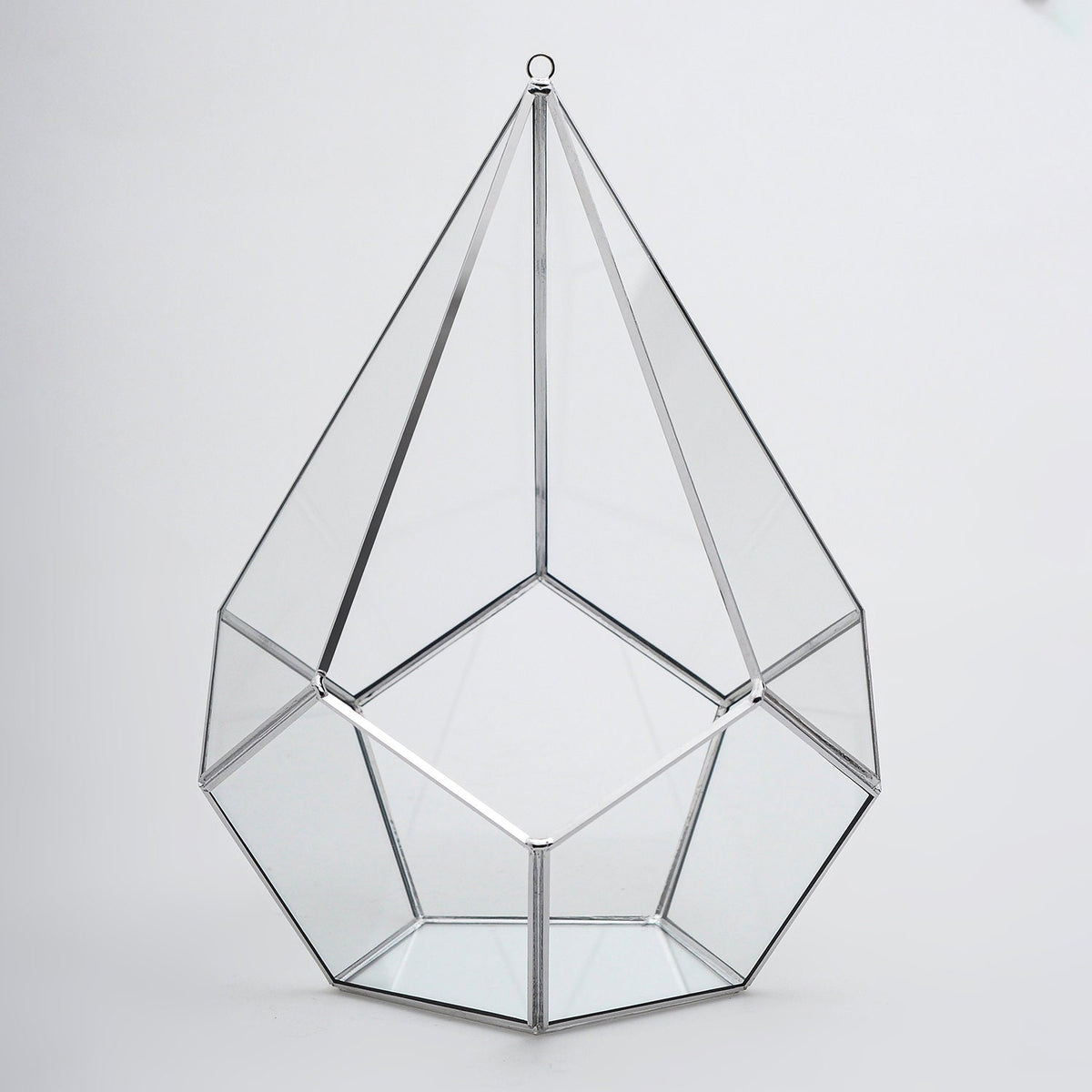 12x9x9" Silver Terrarium Containers Geometric Glass Large For Plants Garden Succulents Wedding Decor Christmas Gift El Crea Designs