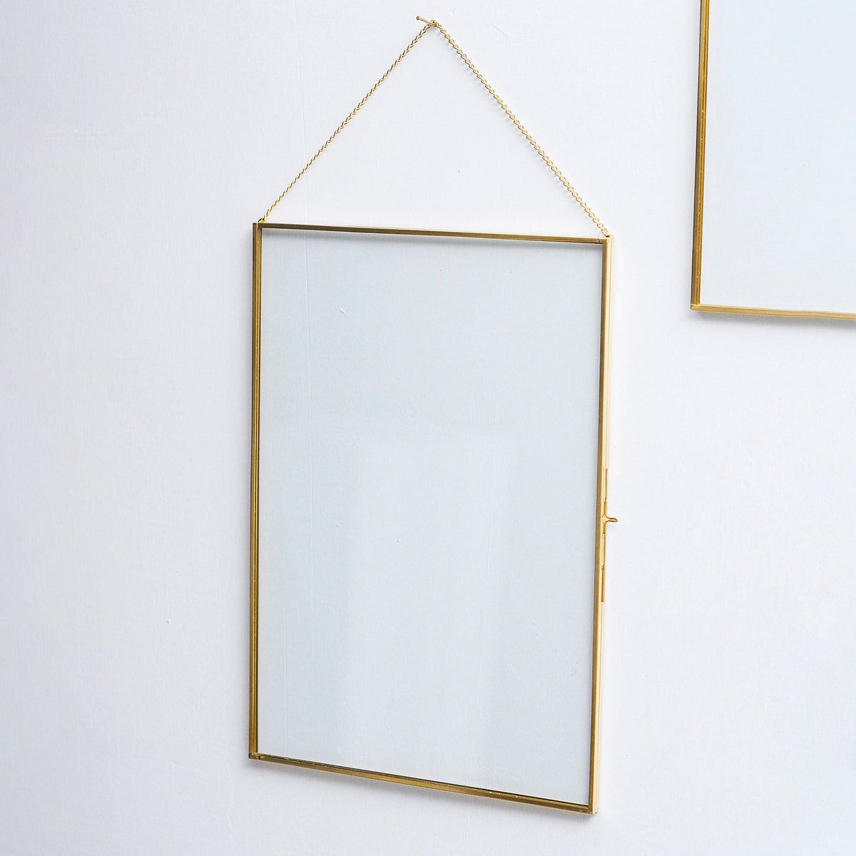 14x10" Floating Glass Frame Brass Gold Wall Hanging Photo Picture Double Bilderrahmen Vertical Pretty Perfect For Pressed Flower Arrangement