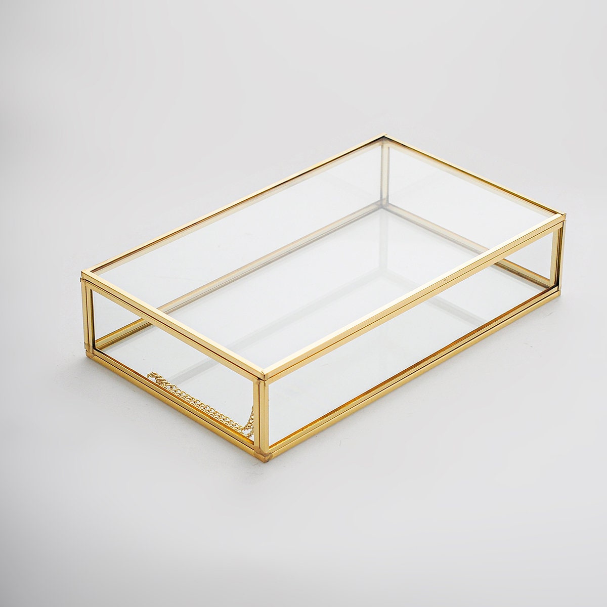 10x6x2"Display Case Glass Photo Box Brass Gold Card Customizable Personalizable Jewelry Wedding Bouquet Keepsake Organizer Christmas Gift