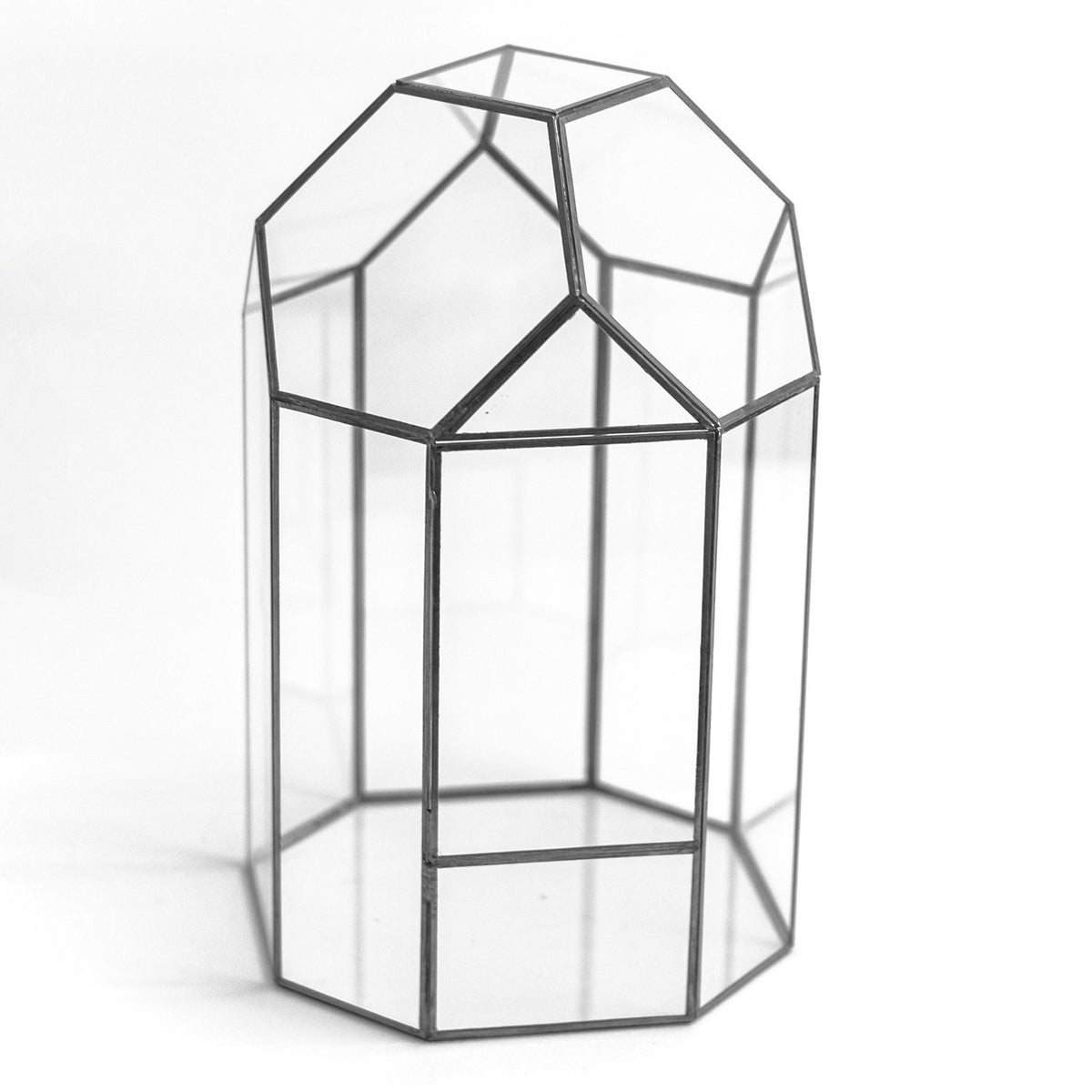 13x8x8" Black Terrarium Containers Geometric Glass Large For Plants Door Garden Succulents Wedding Decor Christmas Gift El Crea Designs