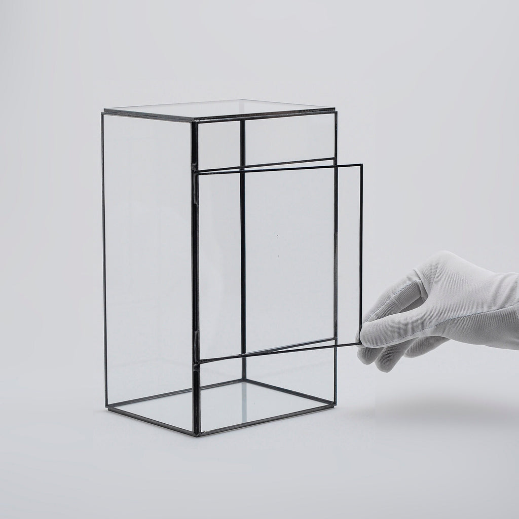 10x6x5" Black Terrarium Containers Geometric Glass Kit Large For Plants Door Garden Succulents Wedding Decor Christmas Gift El Crea Designs