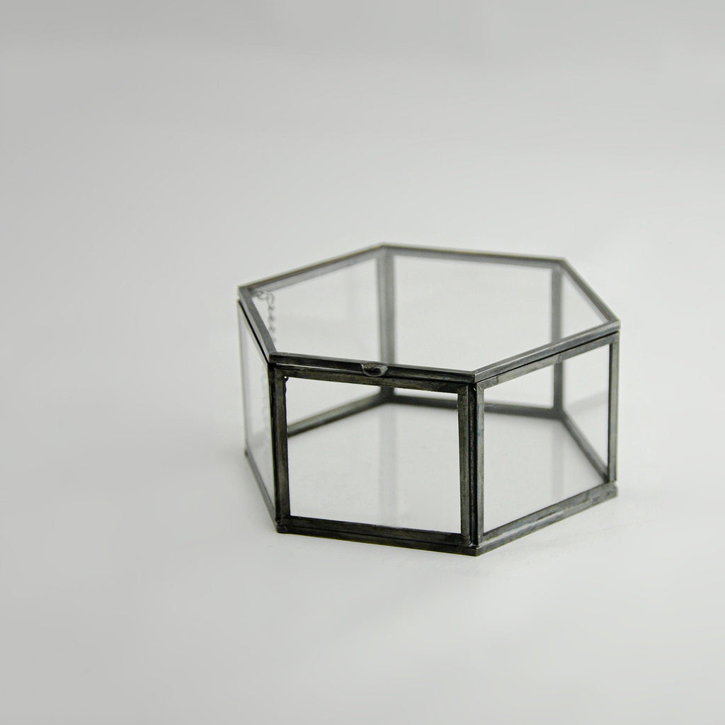 Ring Jewelry Accessories Box Glass Black 5x4x2" Christmas Gift