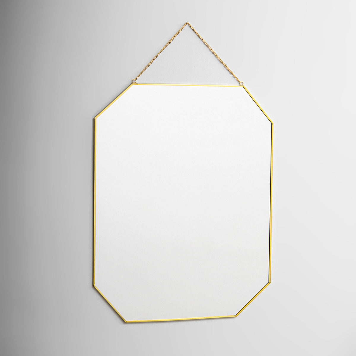 20x15" Brass Mirror Wall Hanging Bathroom Bohemian Decoration Nordic Style Makeup Gold With Decorative Wall Hanger