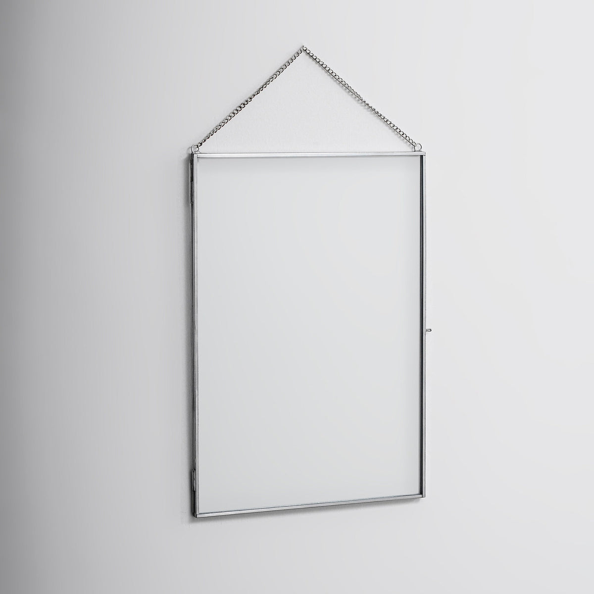 14x10" Floating Glass Frame Silver Wall Hanging Photo Picture Double Bilderrahmen Vertical Pretty Perfect For Pressed Flower Arrangement