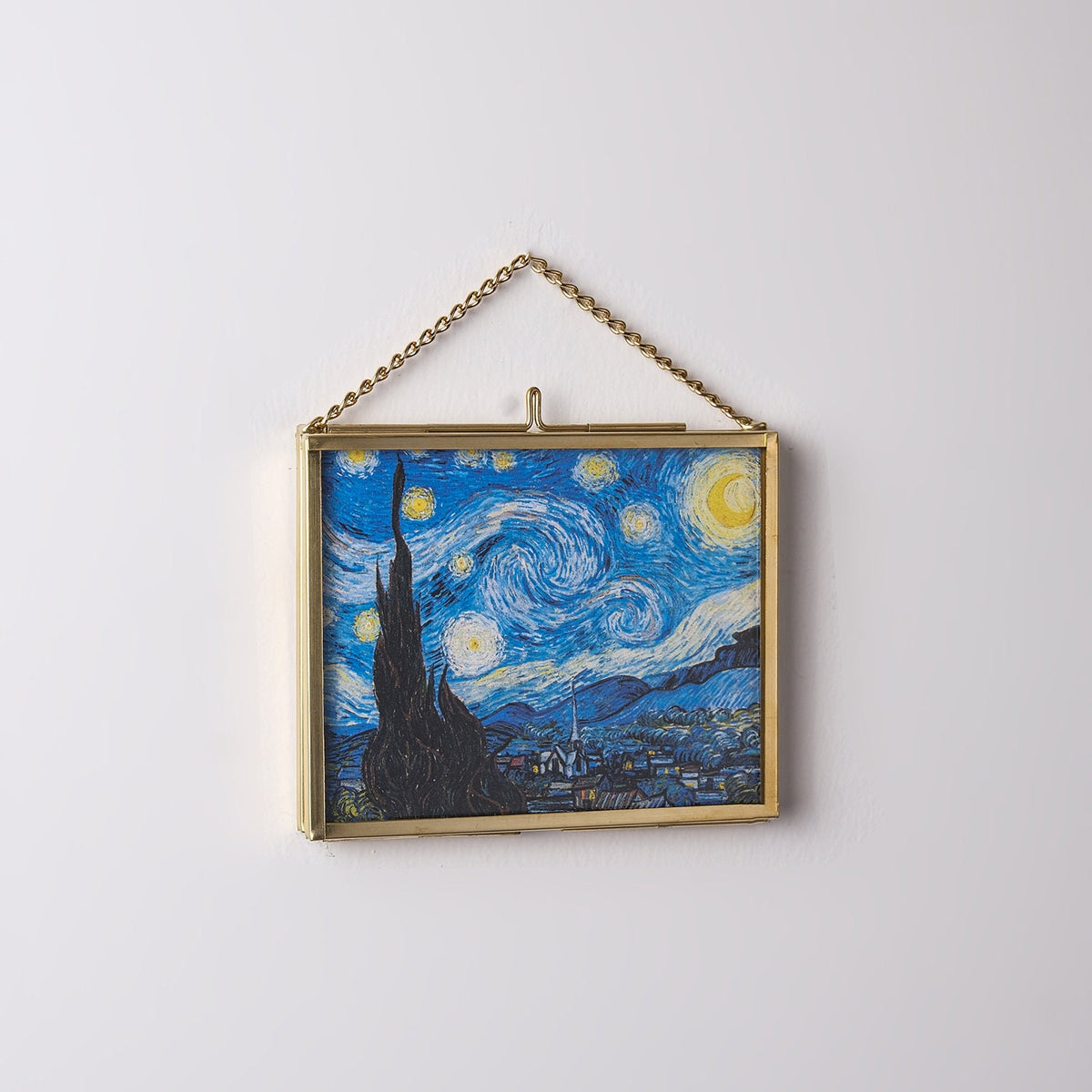 Christmas Gift Mini Artworks Brass Frame Glass Mona Lisa The Kiss The Scream Nighthawks The Starry Night Girl with a Pearl Earring