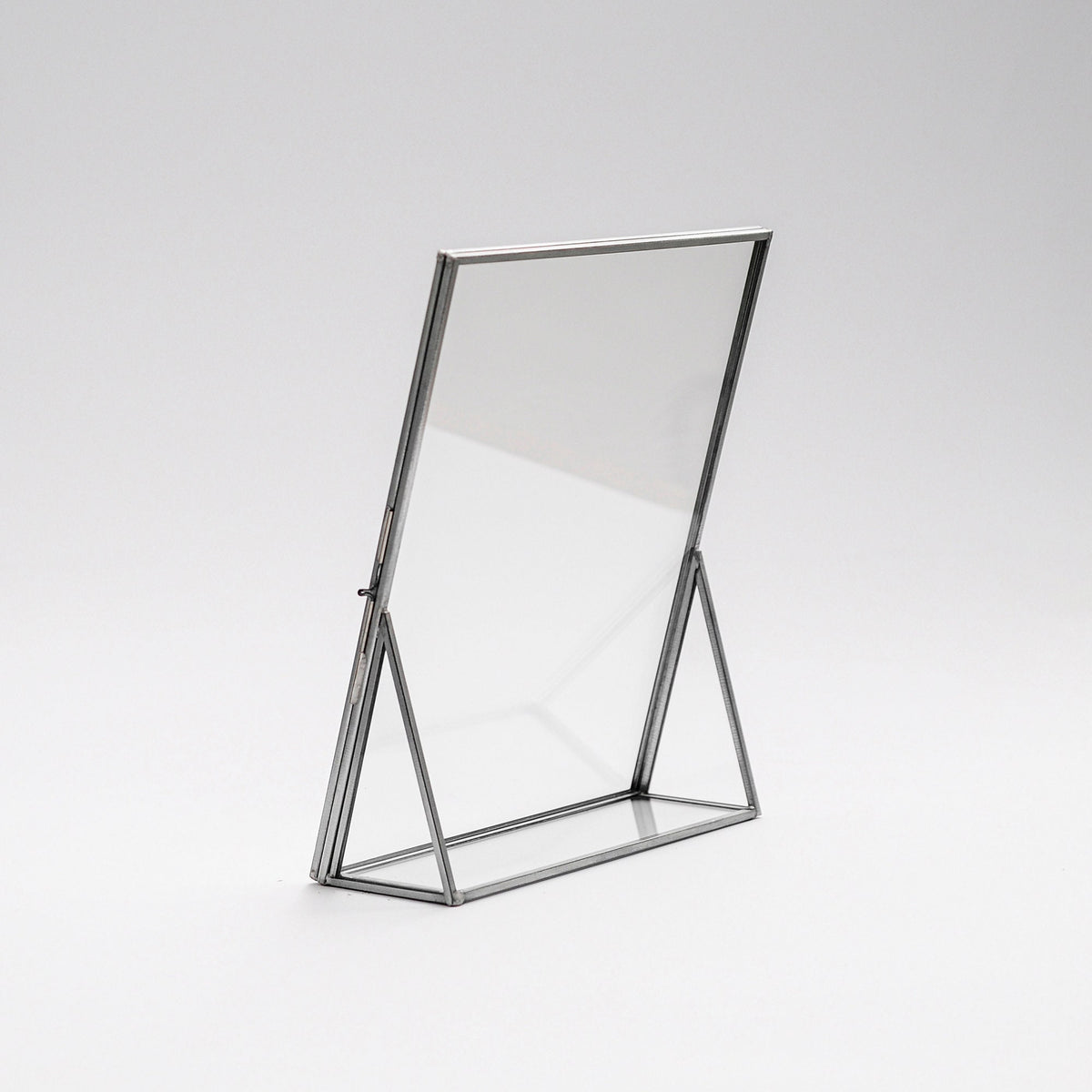 10x8" Floating Glass Frame Silver Desktop Photo Picture Double Tabletop Bilderrahmen Vertical Pretty Perfect For Pressed Flower Arrangement