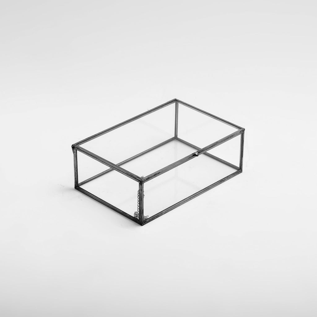 Ring Jewelry Accessories Box Glass Black 6x4x2" Christmas Gift