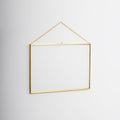 14x10” Floating Glass Frame Brass Gold Wall Hanging Photo Picture Double Bilderrahmen Horizontal Perfect For Pressed Flower Arrangement