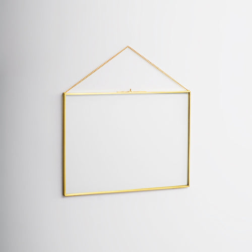 Brass Floating Glass Picture Frame Horizontal