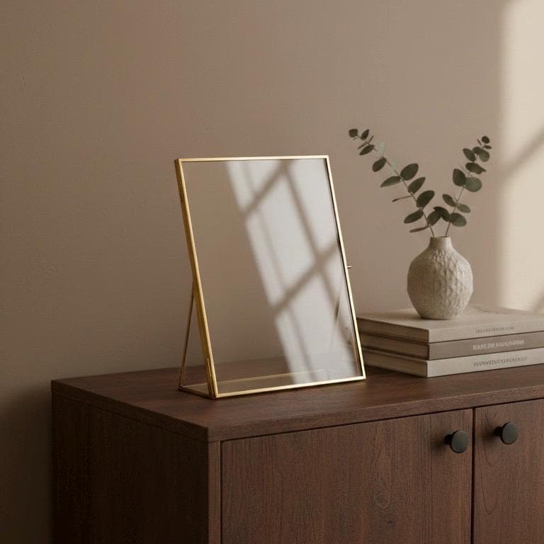 Floating Glass Frame Brass Desktop Photo Picture Double Tabletop Bilderrahmen Horizontal Vertical Pretty Perfect Pressed Flower Arrangement