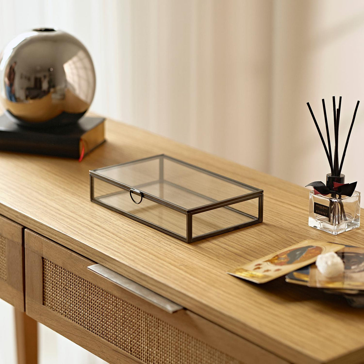 Glass Box | Black | Jewelry | Photo | Display | 9x5x1.5 İnch